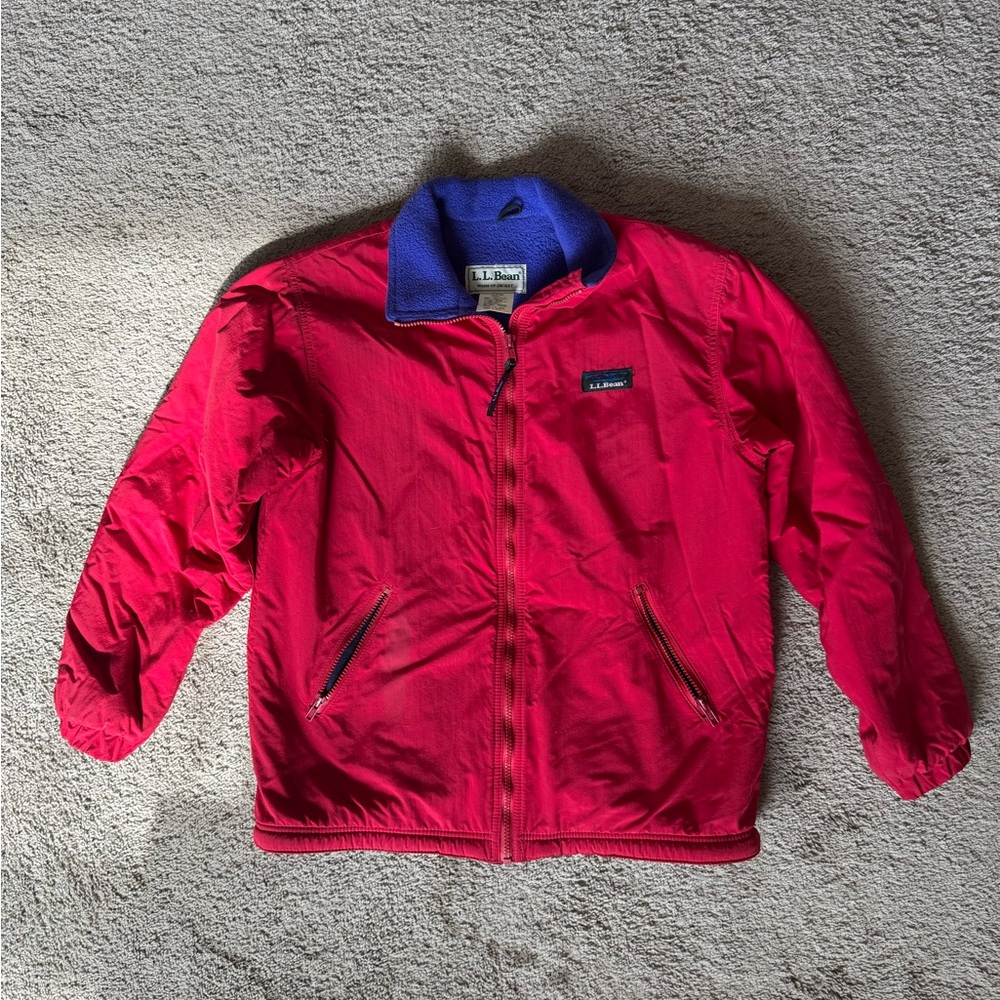 L.L. Bean woman’s S Red and Blue Puffer Jacket